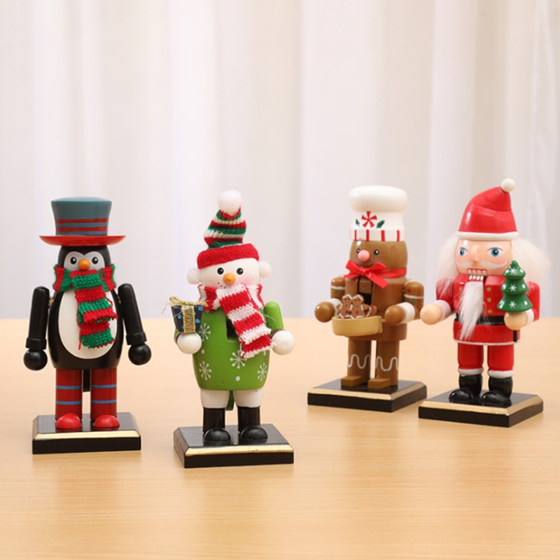 4pcs Ornamen Patung Santa Penguin Untuk Natal