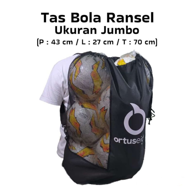 Tas bola sepak, futsal,voli,basket / Tas Ransel Bola isi 6-8