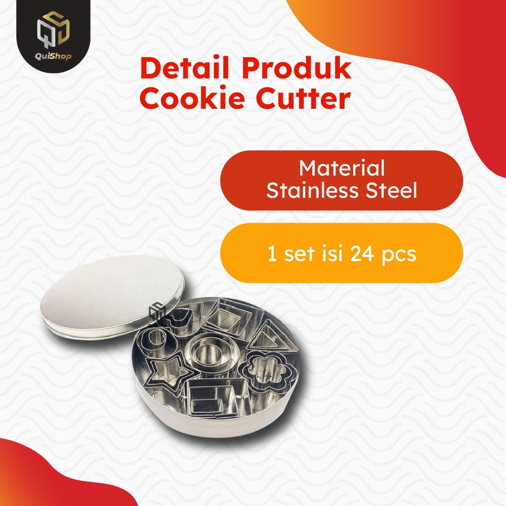 Cetakan Kue Cookie Cutter Set 24 Pcs Biskuit Stainless Steel Premium Mold Peralatan Dapur Termurah Berkualitas