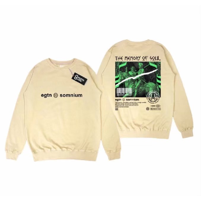 Defression Sweater Crewneck Autocracy Cream Crewneck Pria/Wanita Sweatshirt