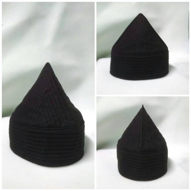 Peci Turban hitam peci unik busana muslim pria
