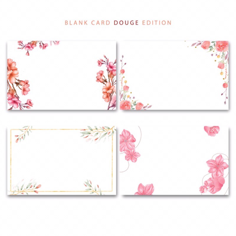 

KARTU UCAPAN KOSONG BLANK CARD HANG TAG GREETING CARDS WATERCOLOR SOFT FLOWER VALENTINE