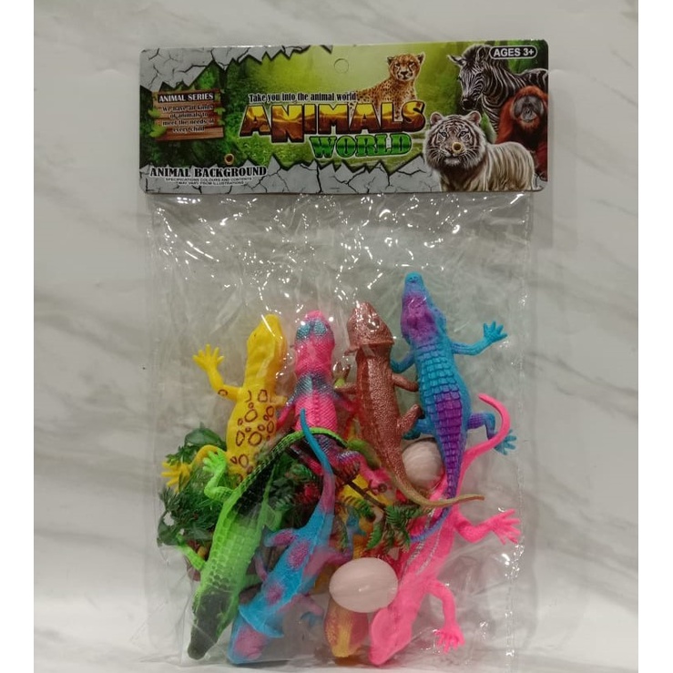 Lucky88toys ⭐⭐⭐⭐⭐MAINAN ANIMAL REPTIL BUAYA -CICAK-BINATANG KARET