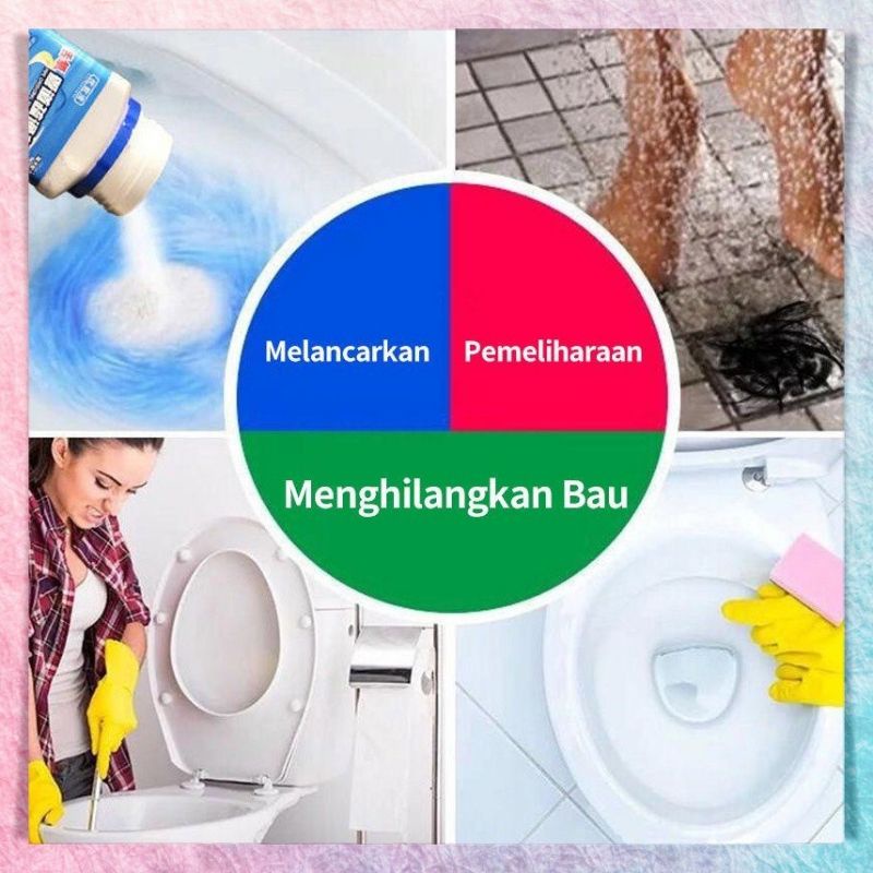 Anti Sumbat Mampet Pembersih Saluran WC Kloset dan Saluran Bubuk Melancarkan Saluran Air Pipa