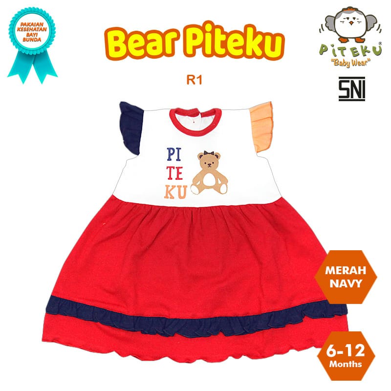 PITEKU DRRESS LENGAN RENDA BEARPTK R1 01875036 / DRESS ANAK