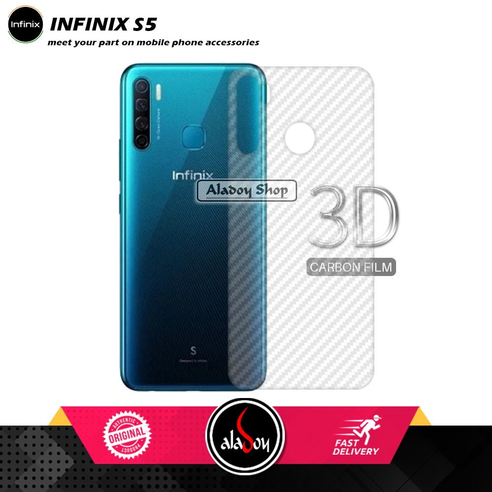 PAKET 3 IN 1 Tempered Glass Layar Infinix S5 Free Tempered Glass Camera dan Skin Carbon