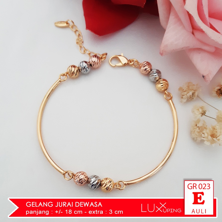 GR 023 Gelang Xuping Wanita Dewasa Permata Sirkon Perhiasan Lapis Emas 18K Pita Yaxiya Luxx Xuping