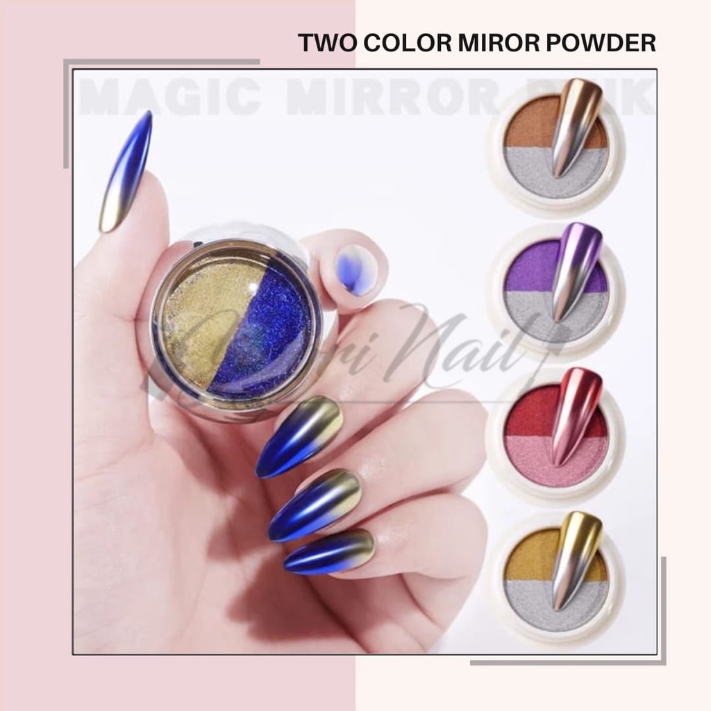 Mirror powder  two color solid powder double colors mirror effect chrome powder nail art