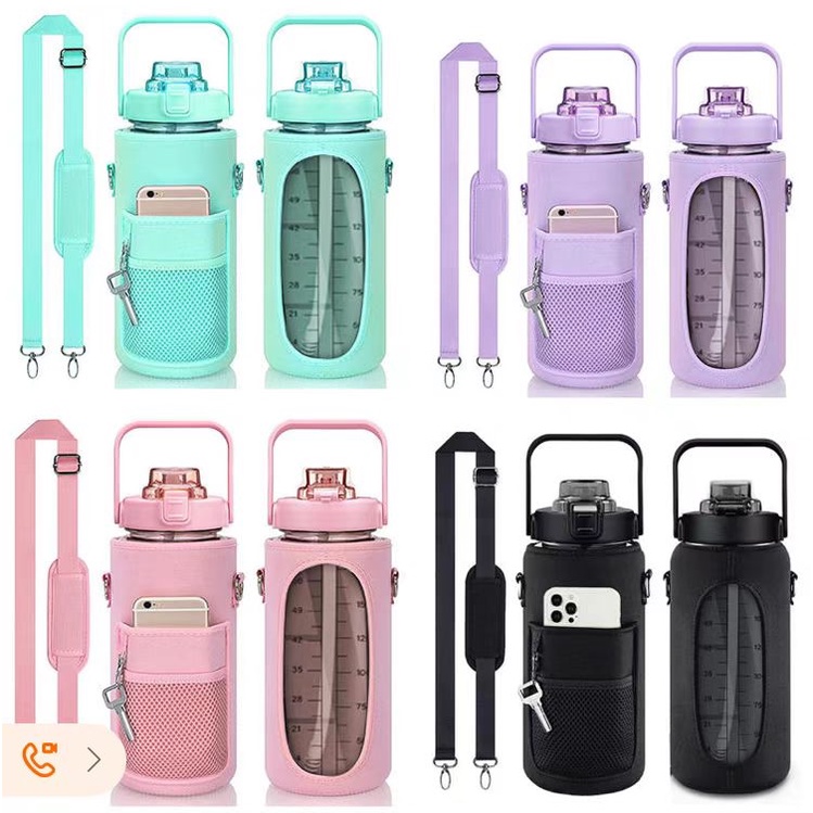 Botol Minum Viral Botol Motivasi 2000 Ml - Botol Minum 2000 Ml Free Sticker 2D