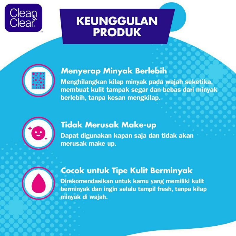 Clean &amp; Clear Oil Control Film Face Paper Kertas Minyak Wajah