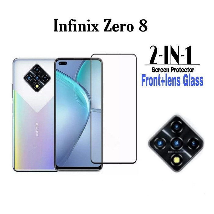 Tempered Glass 9D INFINIX ZERO 8 + Tg Lensa Camera 2in1