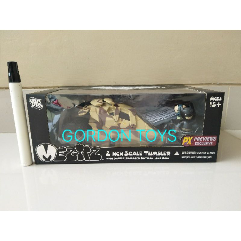 batman batmobile tumbler mezitz with batman and bane original mezco new misb