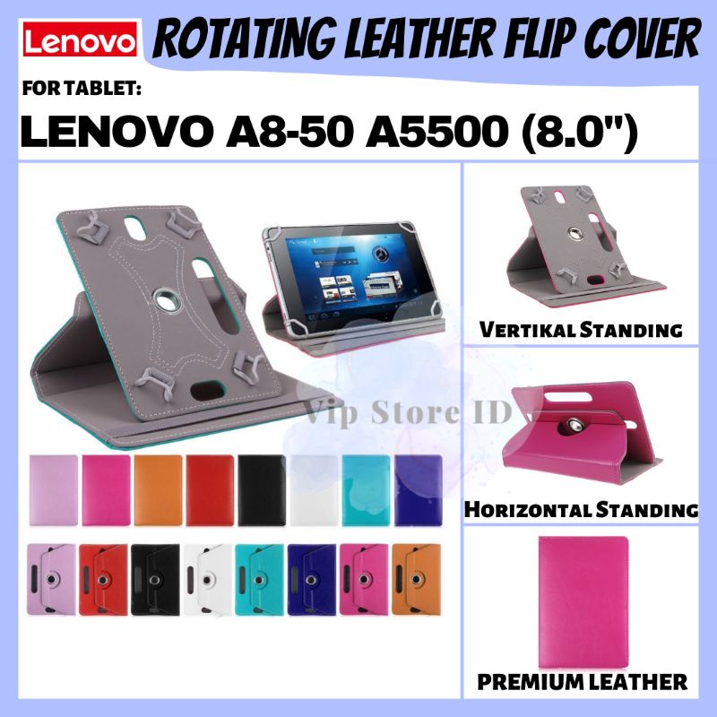 LENOVO TAB TABLET A8 50 A8-50 A5500 8 INCH 8.0 INCI ROTATE FLIP BOOK COVER CASE CASING SARUNG KESING