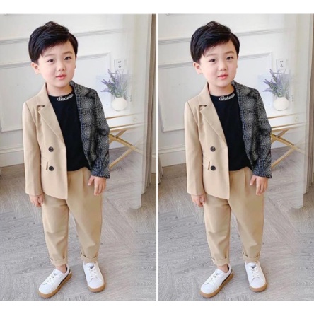 Setelan Baju Pesta Anak Cowok Laki Terbaru 2022 Set Anak Blazer Jas formal Usia 3 4 5 6 Tahun Bhn Ka