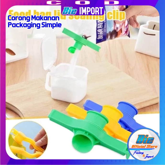 Klip Corong Makanan 2 in 1 Segel Penutup Plastik Makanan / Bumbu Impor Best Seller