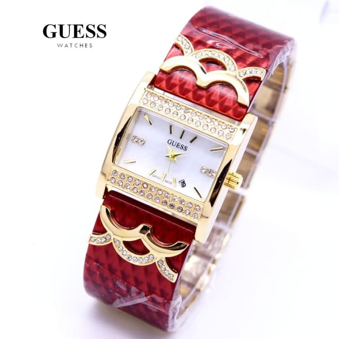 Jam Tangan Wanita Guess Fiber Wave Body Gold Rantai