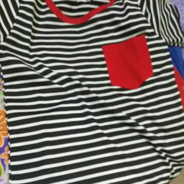  Kaos  Salur Kombinasi  Warna  Anak  Lengan Pendek RANDOM ACAK 