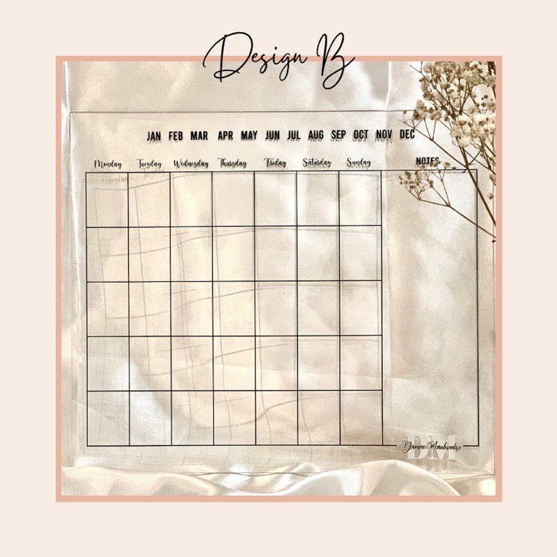 

Monthly Acrylic Planner “Design B”