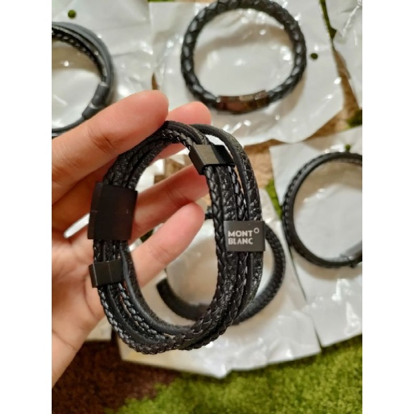 gelang kulit titanium