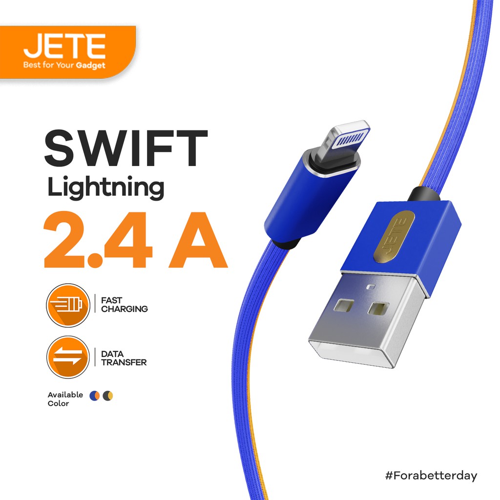 Kabel Data Kabel USB Iphone Lightning Fast Charging JETE Swift - Garansi 2 Tahun