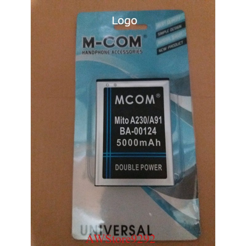 Mcom Batre Baterai Double Power Mcom Mito A230 A91 Fantasy Fly BA-000124 BA000124 BA-00124 BA00124