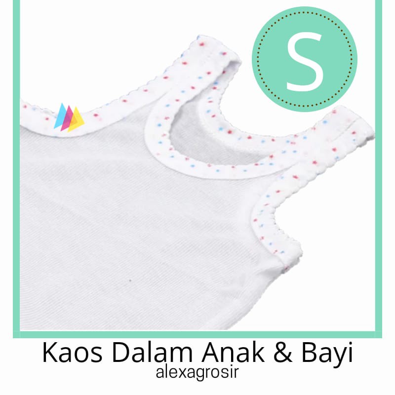 Kaos singlet putih tul tul size S M L XL untuk bayi dan anak MURAH kiki