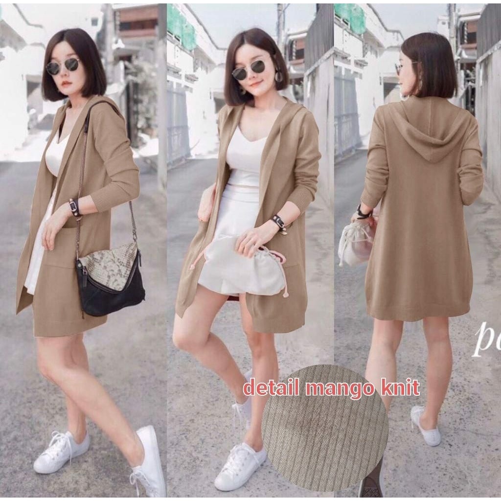 PCS LONG CARDI MANGGO KNIT FASHION PAKAIAN WANITA ATASAN OUTER ED