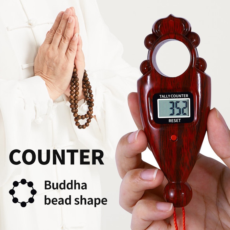 Double-sided Tasbih Digital Kayu Original