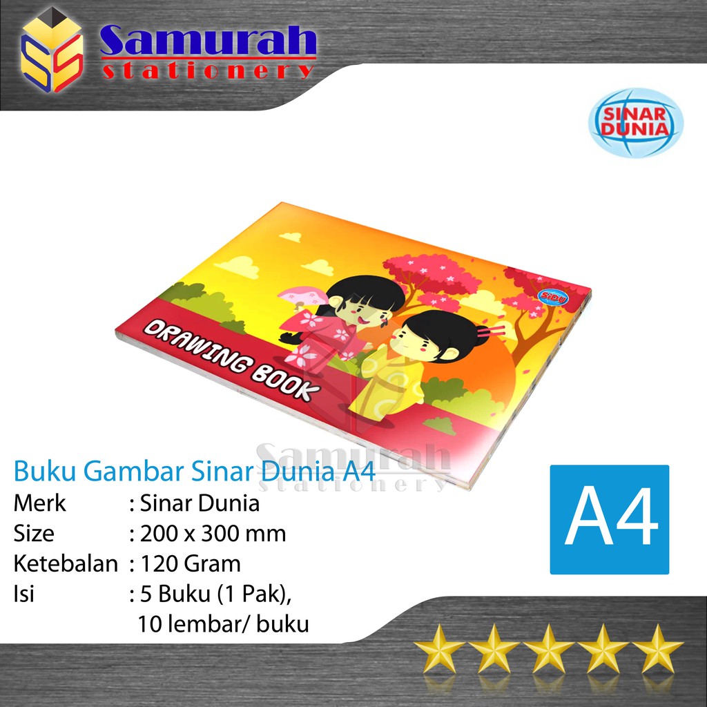 

Buku Gambar Sidu A4 / Drawing Book Sinar Dunia A4 / Buku Gambar Anak A4 TK SD SMP SMA / Buku Sketsa