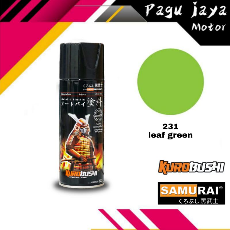 samurai paint warna leaf green hijau 231 cat semprot spray pilok pilox pylox