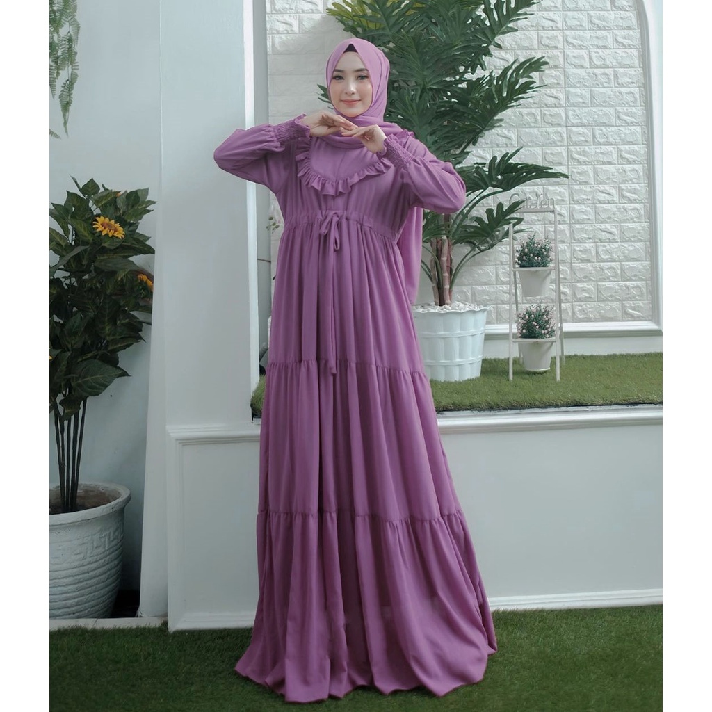 MARIA COLLECTION RD Dress - Gamis Muslim Wanita Remaja Dewasa Busui Style syari Bahan Jersey Lemonskin All Size-2