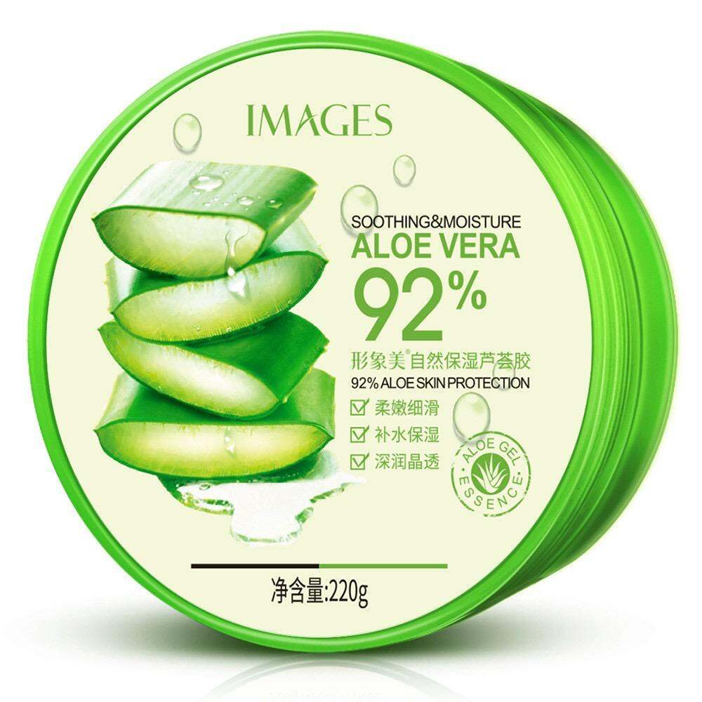 SHINE STAR - IMAGES Aloe Vera Soothing Gel 92% 220 ml / Aloe Vera Gel Wajah Glowing Masker Wajah Pelembab Rambut