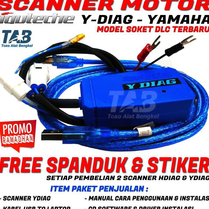 ( BISA COD ) Scanner motor YAMAHA versi Laptop/ PC ,Merk IQUTECHE Y-DIAG NEW Kode 973