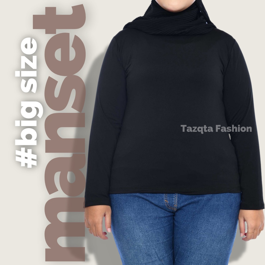 Baju kaos Manset Polos Wanita Jumbo