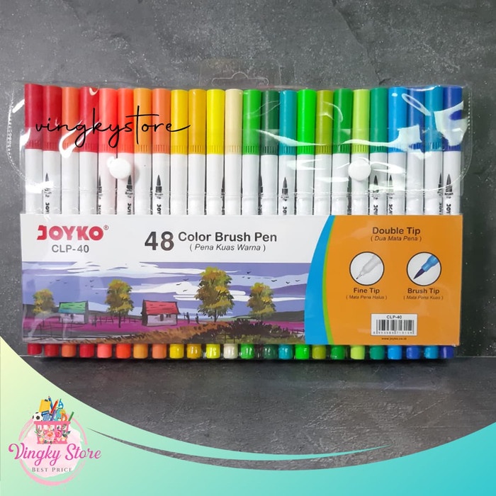 

kaligrafi-perlengkapan- color brush pen / pena kuas warna clp-40 48 warna joyko -perlengkapan-