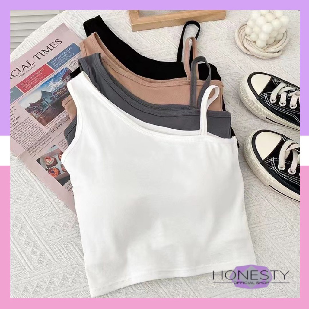 Miss H ~ 205 Tanktop Crop top Wanita Model Tali Samping Cewek korea tank top cup