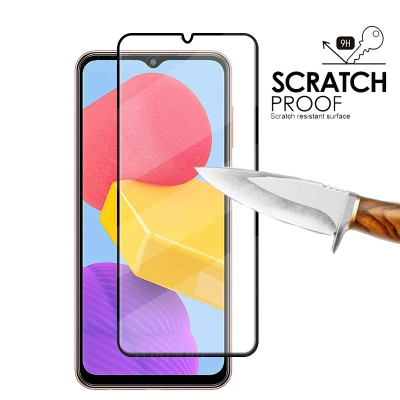 Pelindung Layar Tempered Glass HD Warna Hitam Untuk Samsung Galaxy M13