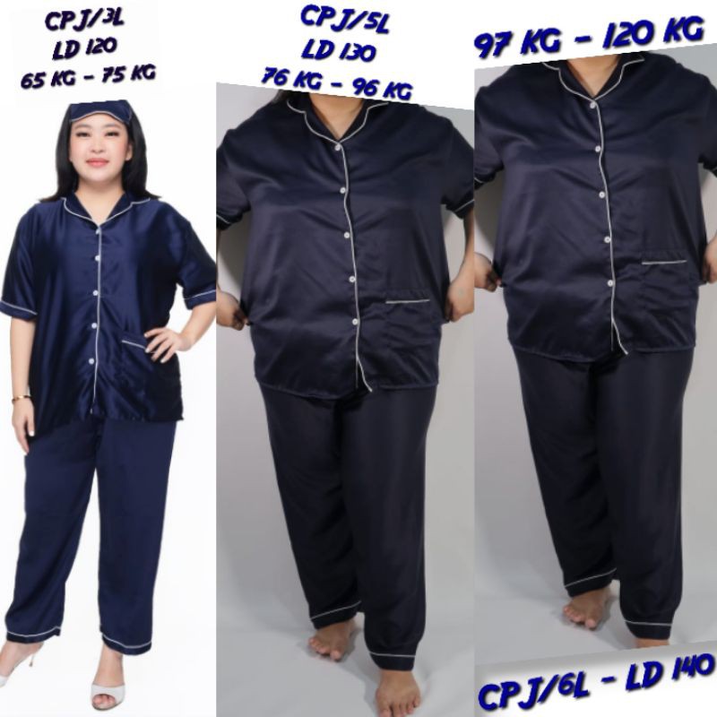 Baju tidur big size satin LD 150 140 130 / PIYAMA JUMBO  POLOS SILK SATEN PIAMA BIGSIZE