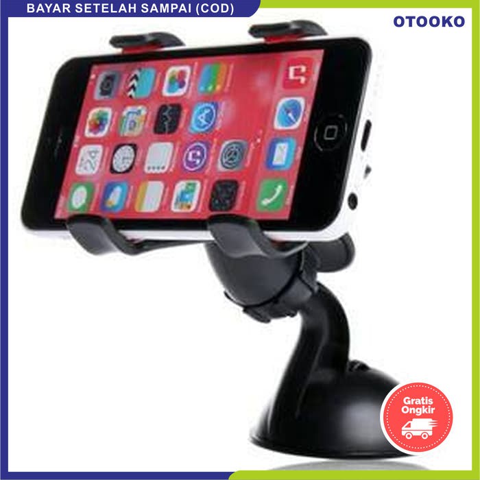 Car Holder Universal Suction cup Lazypod Mount HP Gps Mobil tripod handphone + gratis Anti Slip