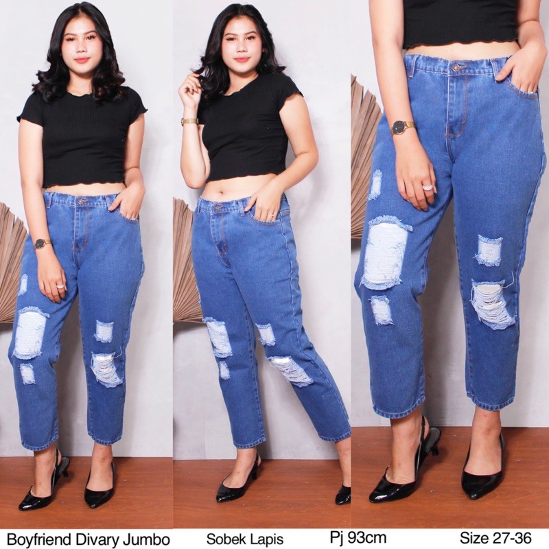 BOYFRIEND SOBEK LAPIS JEANS MEDIUM / BOYFRIEND DIVARY / BOYFRIEND JUMBO SOBEK / BOYFRIEND RIPPED