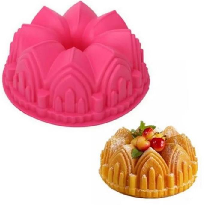 Loyang silicone cetakan silikon puding jelly kue cake 3D rumah kastil