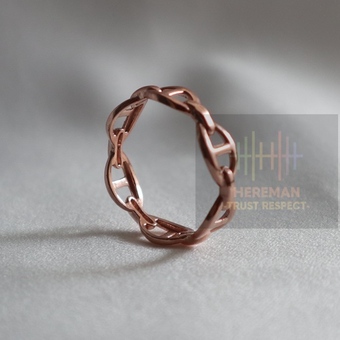 Cincin Alastair Emas Asli RoseGold Kadar 17K 750