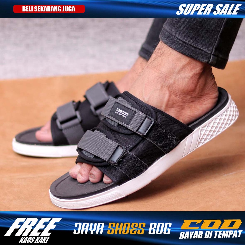 BURIN Sandal Kasual Slop Pria Sendal Slide Pria Hitam Original Distro Simple Trendy Kekinian