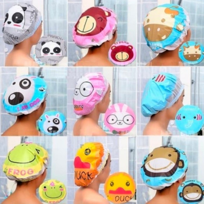 Shower Cap Karakter Harga per pcs Shower Cup Penutup Kepala Karakter Grosir