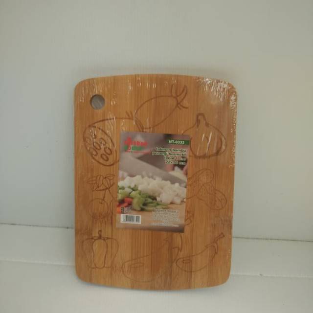 TALENAN BAMBU PERSEGI PRINT CUTTING BOARD BAMBOO NT0333 26x16x1CM