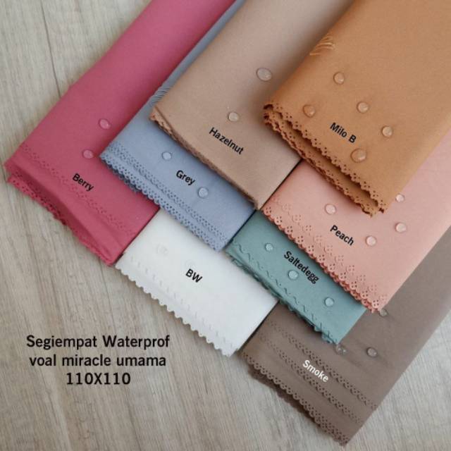 [BISA COD] VOAL MIRACLE WATERPROOF UMAMA SCARF / HIJAB JILBAB SEGIEMPAT VOAL MIRACLE WATER SPLASH