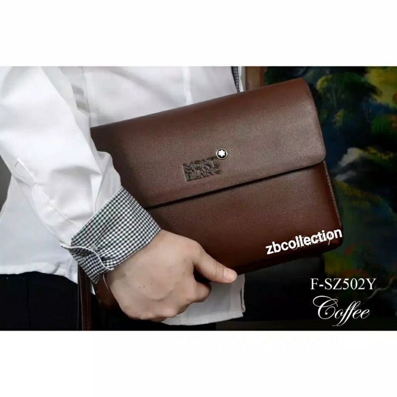 Handbag Mont Blanc Kulit / Tas Tangan Ada Kunci Keamanan