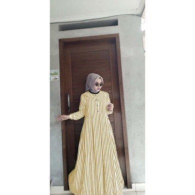 DRESS SALUR TERBARU MIDI DRESS GARIS GARIS DRESS SALUR VIRAL