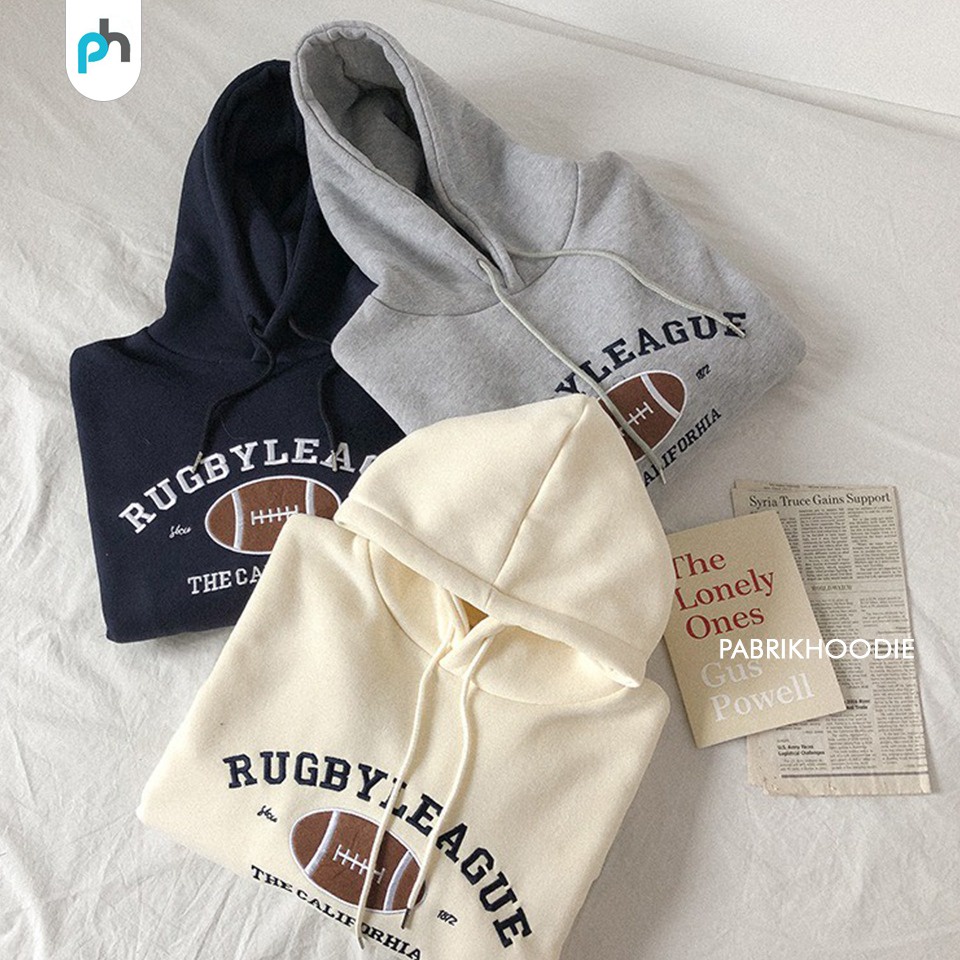 PABRIKHOODIE - HOODIE JUMPER RUGBY M - XXL (BORDIR) {PRIA &amp; WANITA}