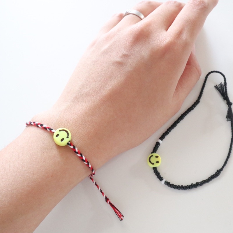 GELANG SMILE KEPANG KIM SEON HO BRAIDED BRACELET TRIDATU BEADS LOLIASTUFF